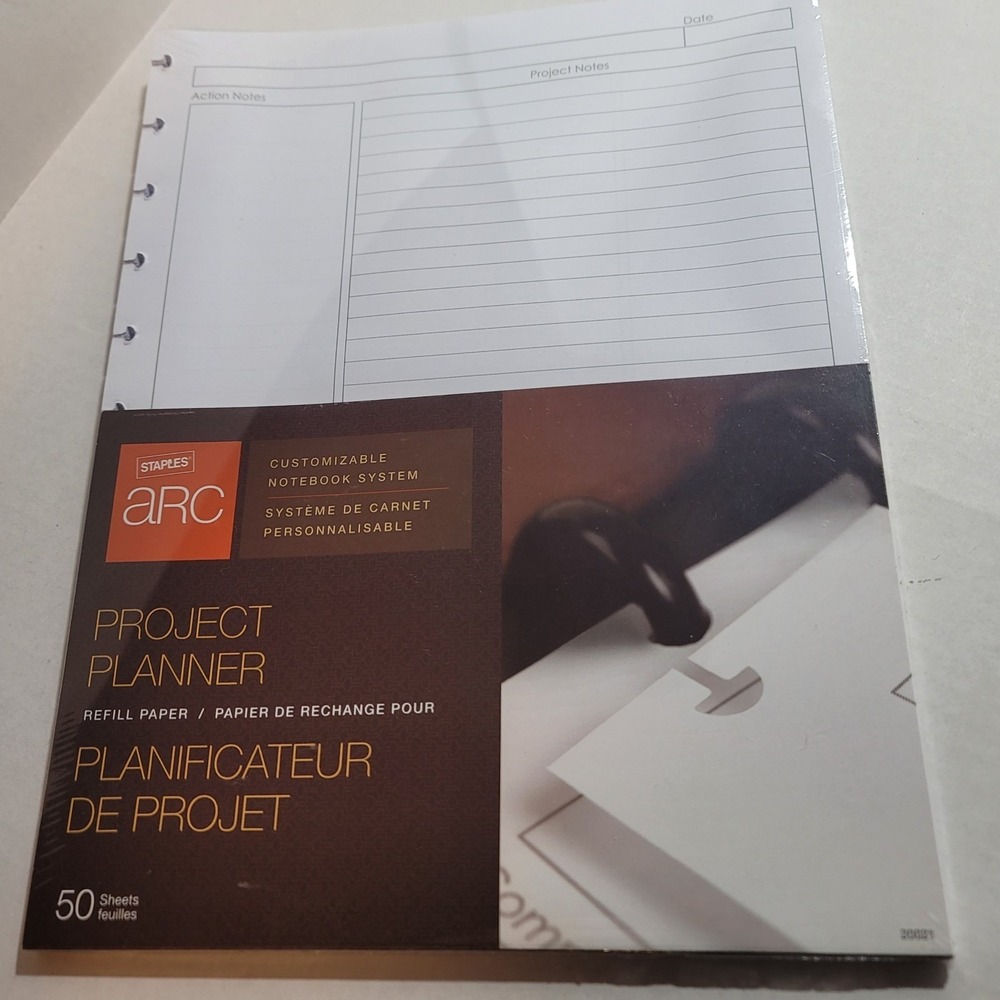 Staples ARC‎ Project Planner Refill Paper 50 Sheets 8.5x11 #19992 Heavy Weight